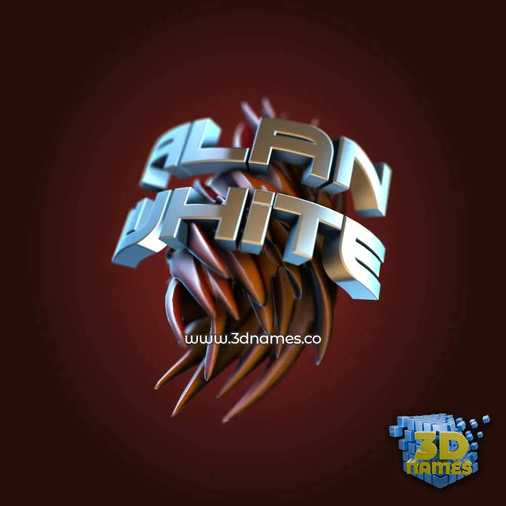 alan white in Red Twisted style - 3D name wallpaper