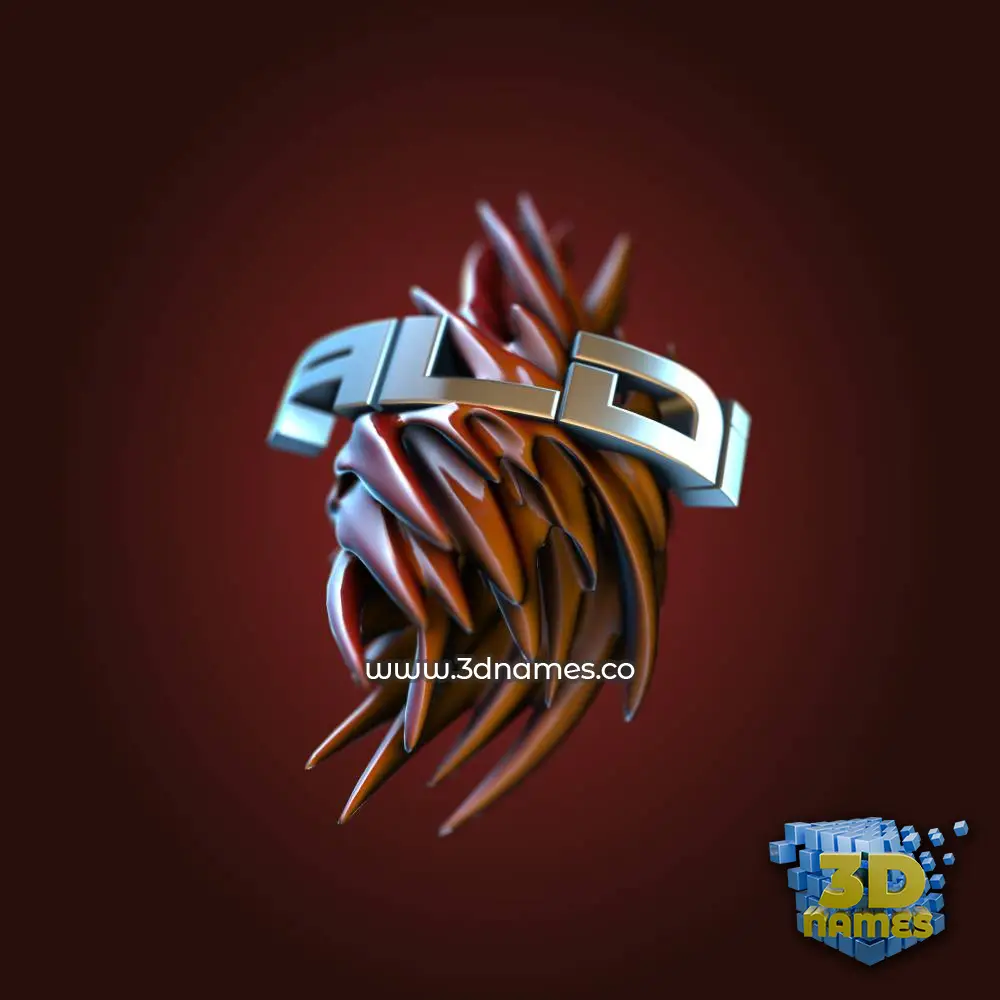 aldi in Red Twisted style - 3D name wallpaper