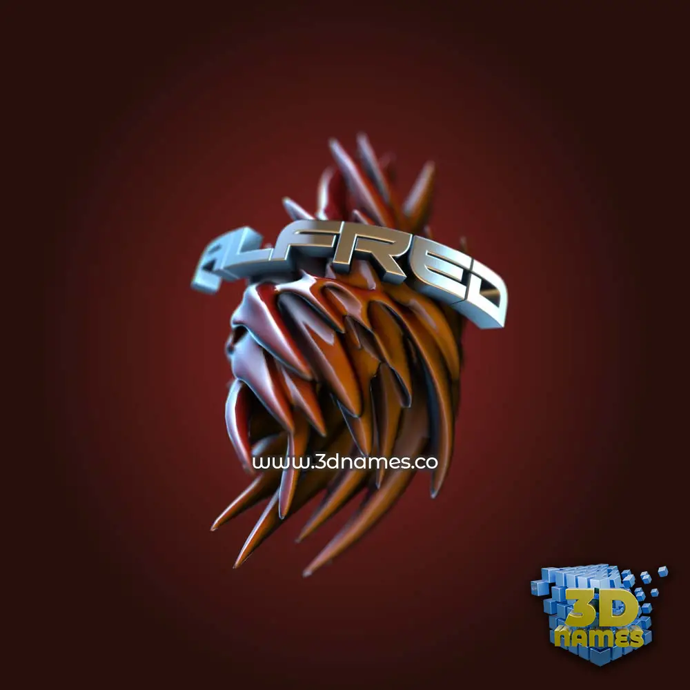 alfred in Red Twisted style - 3D name wallpaper