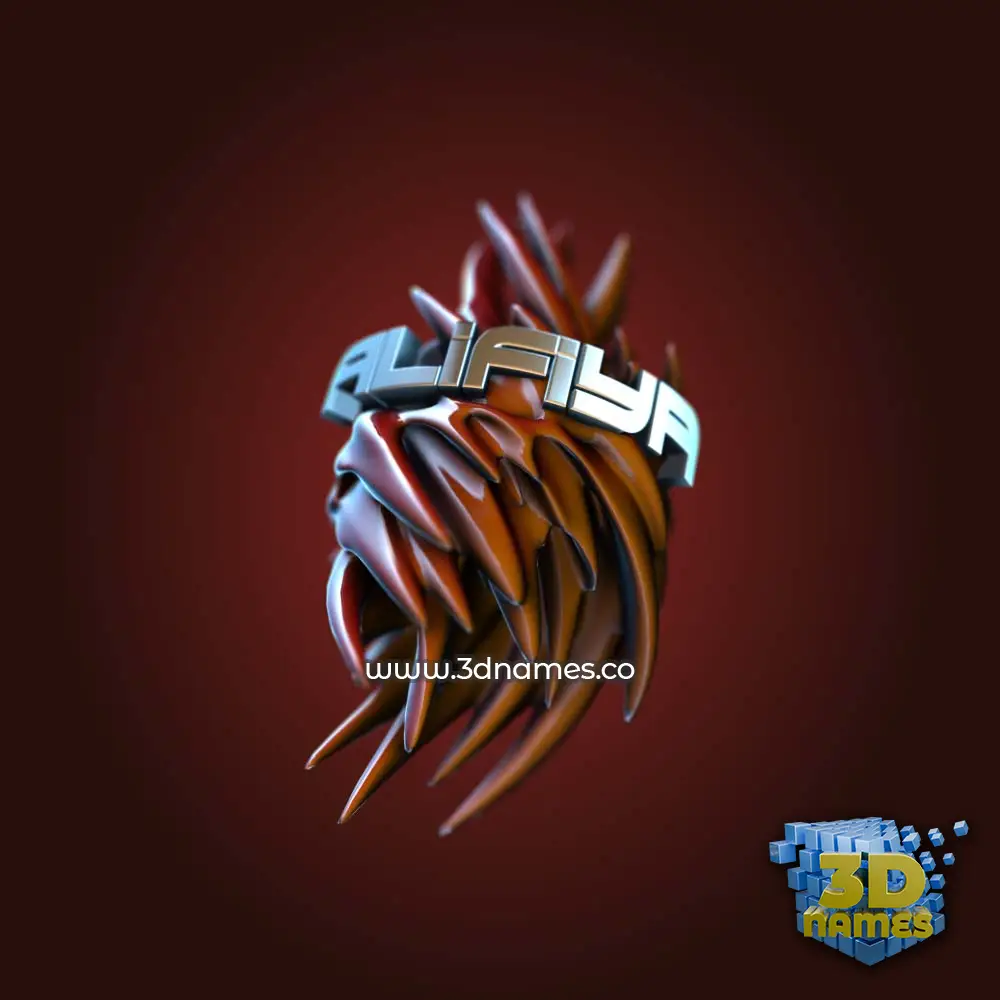 alifiya in Red Twisted style - 3D name wallpaper