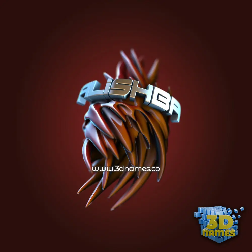 alishba in Red Twisted style - 3D name wallpaper