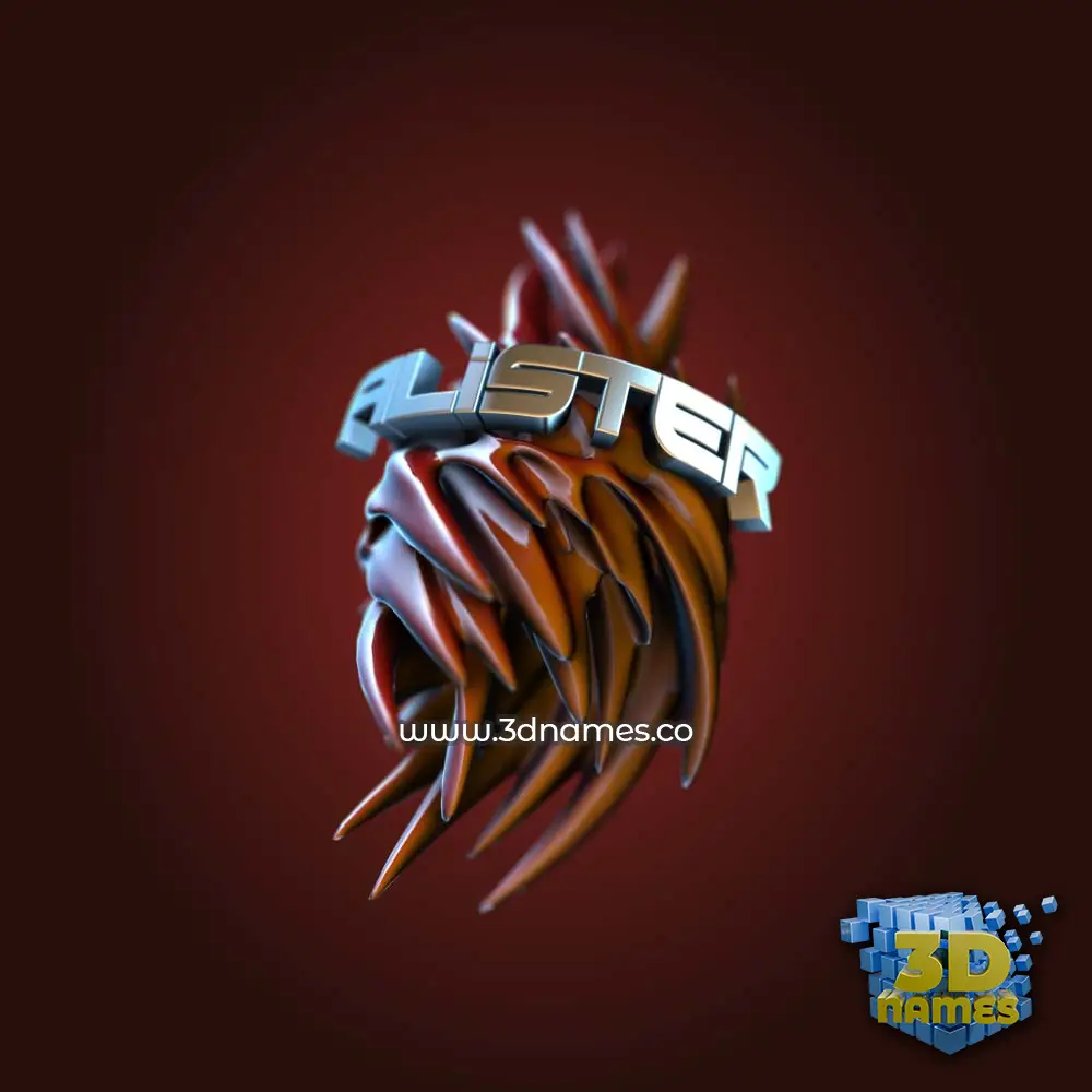 alister in Red Twisted style - 3D name wallpaper