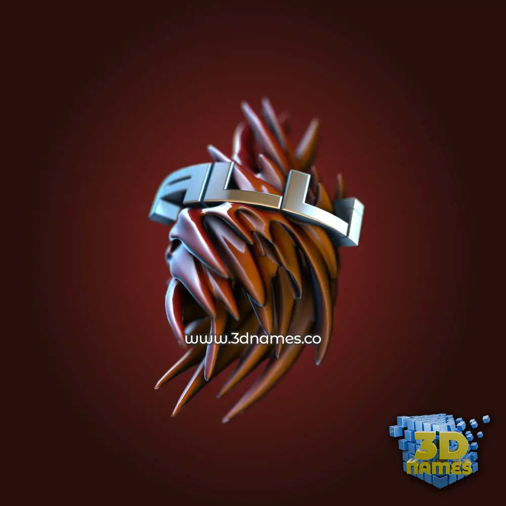 alli in Red Twisted style - 3D name wallpaper