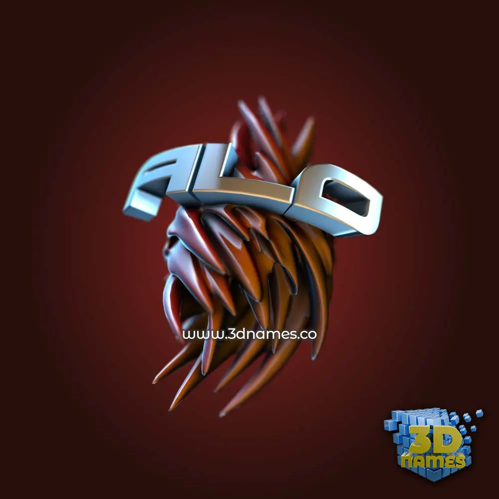 alo in Red Twisted style - 3D name wallpaper