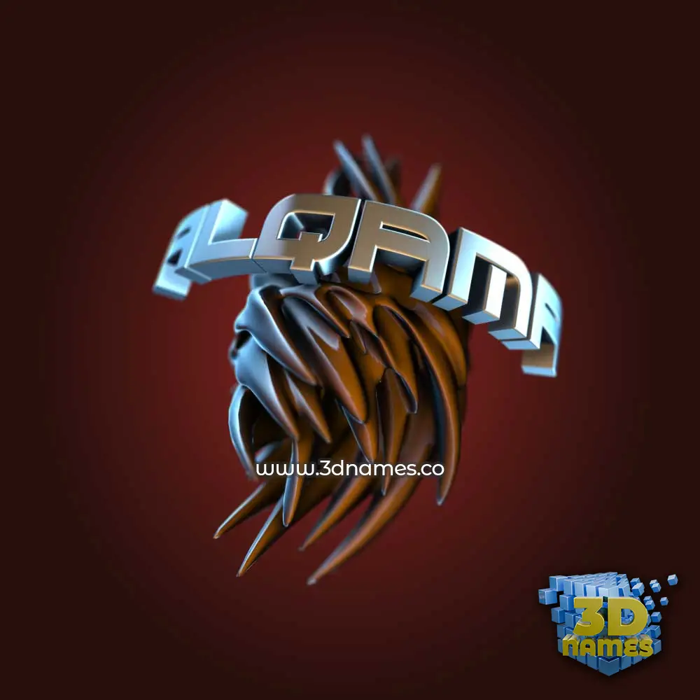 alqama in Red Twisted style - 3D name wallpaper