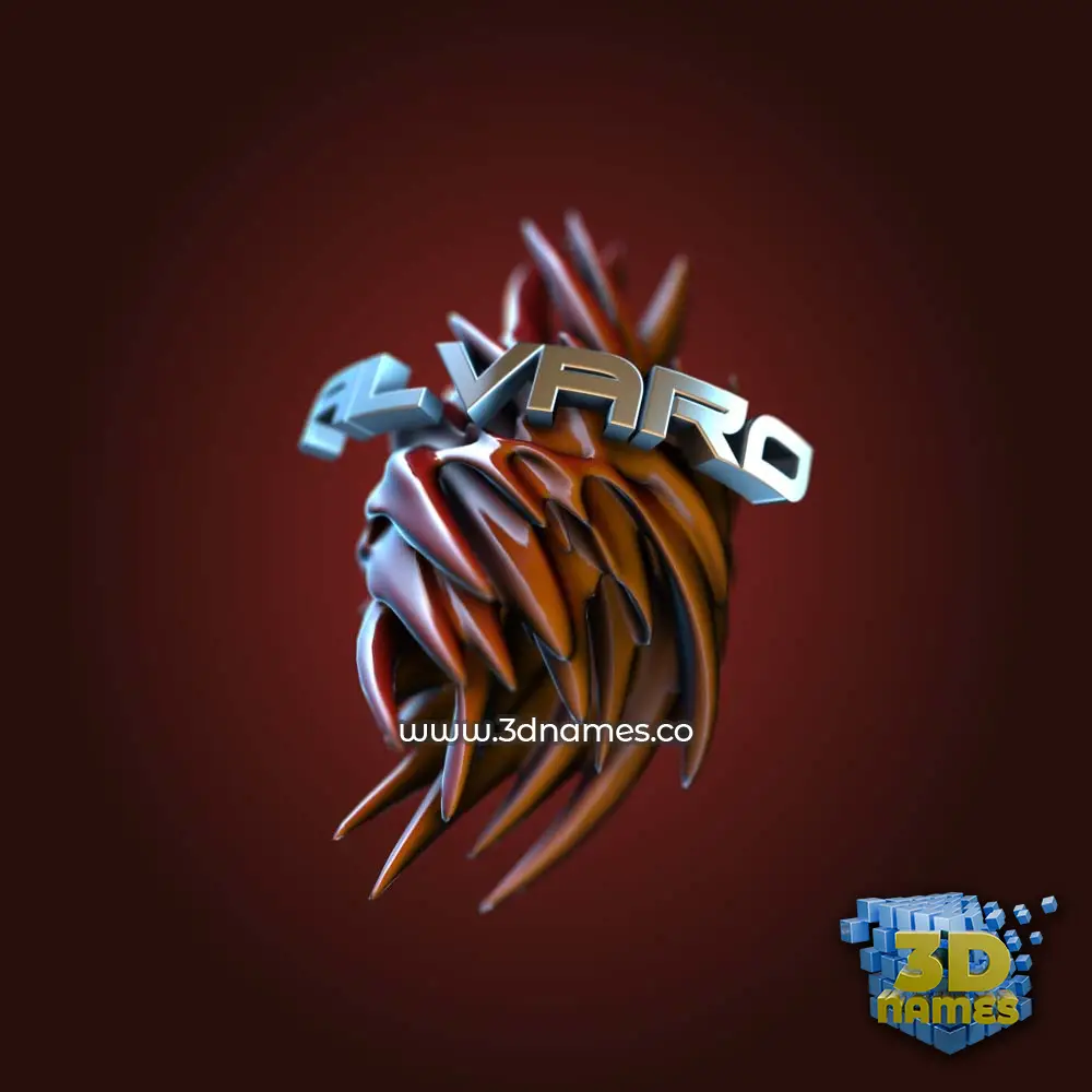 alvaro in Red Twisted style - 3D name wallpaper
