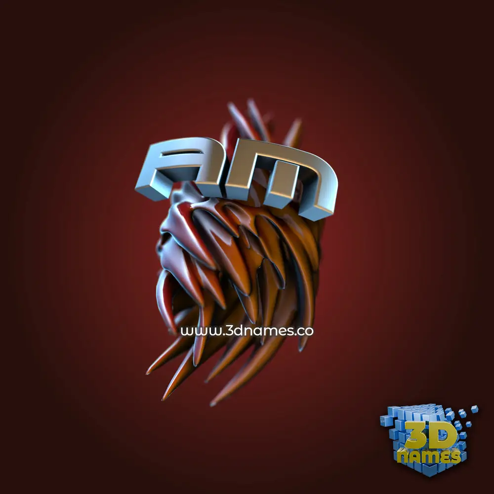am in Red Twisted style - 3D name wallpaper
