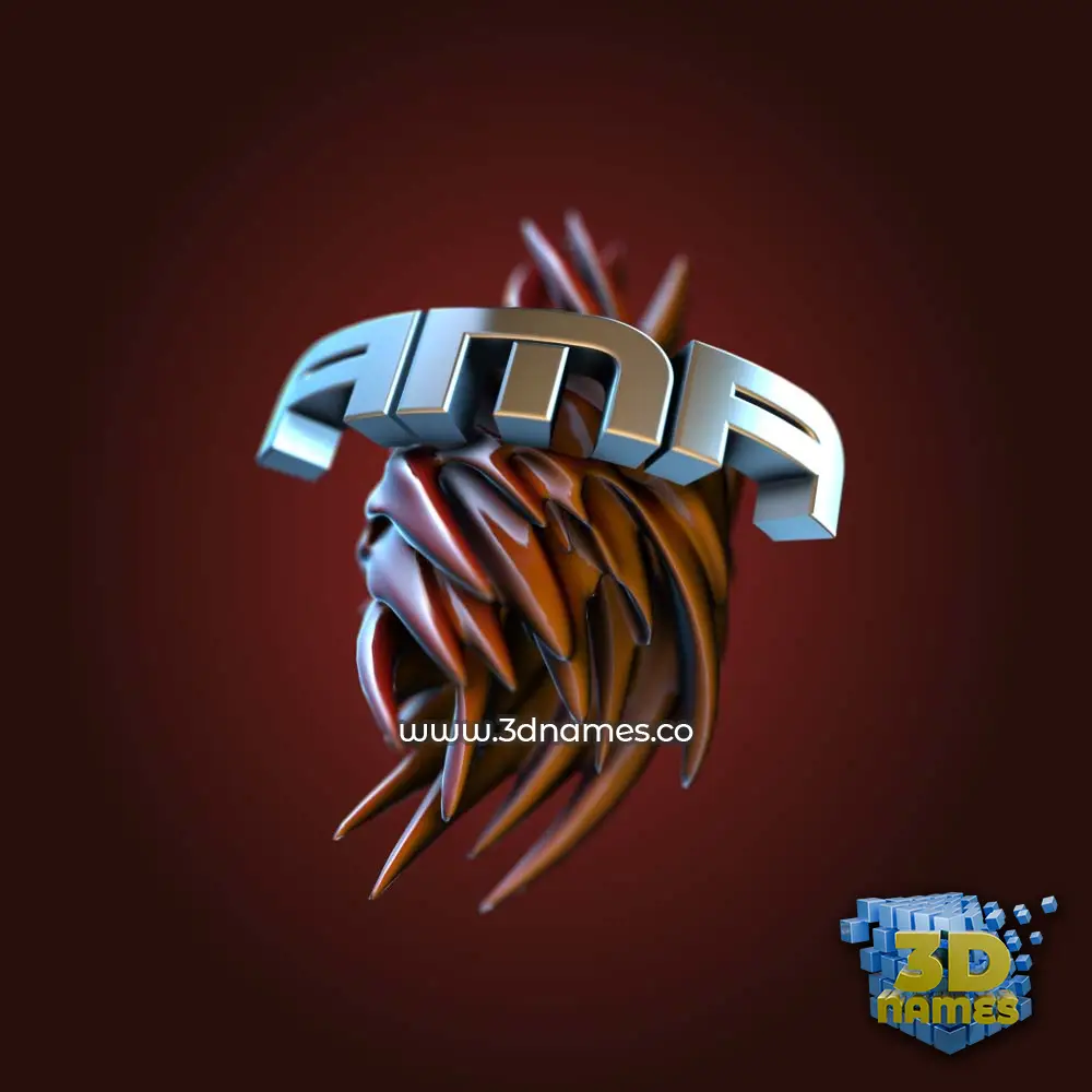 ama in Red Twisted style - 3D name wallpaper