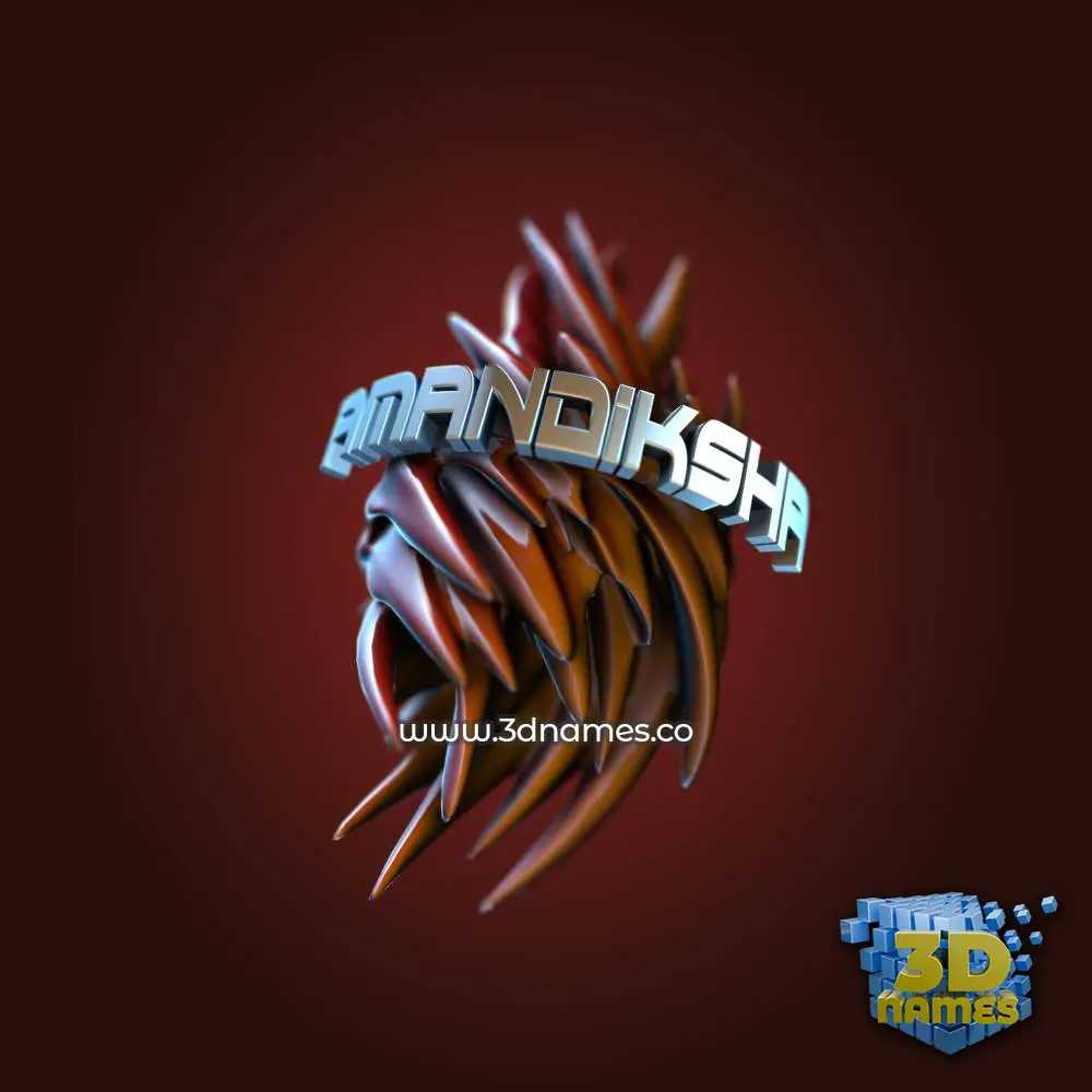 amandiksha in Red Twisted style - 3D name wallpaper