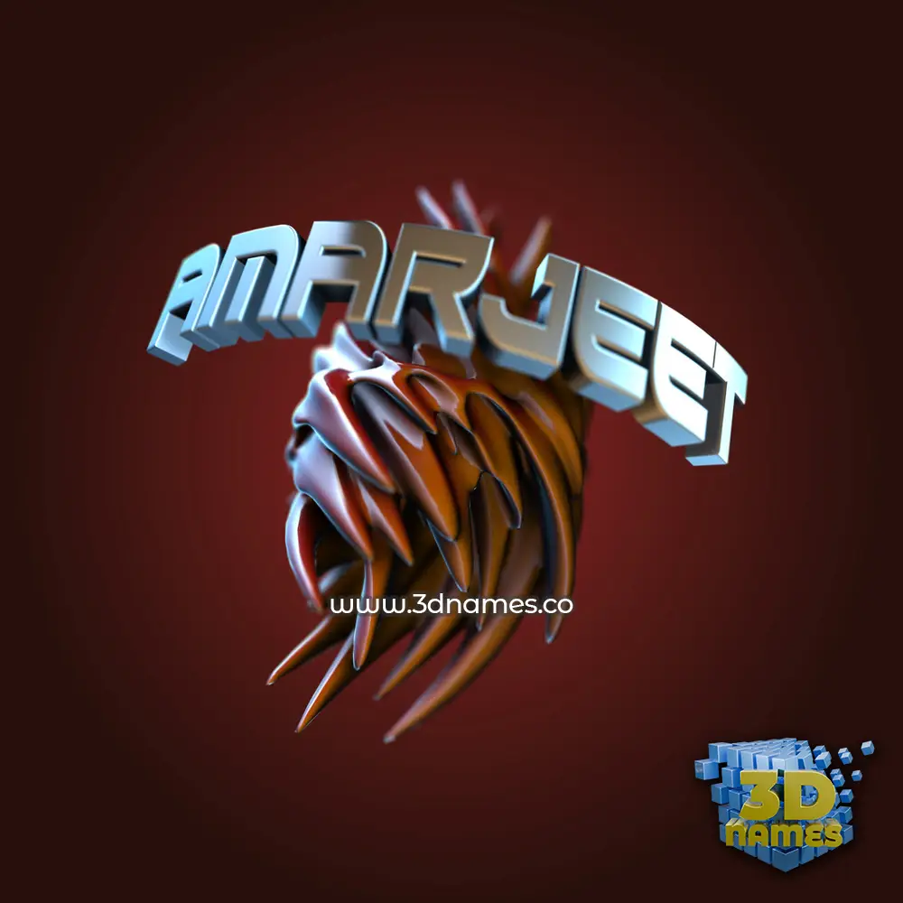 amarjeet in Red Twisted style - 3D name wallpaper