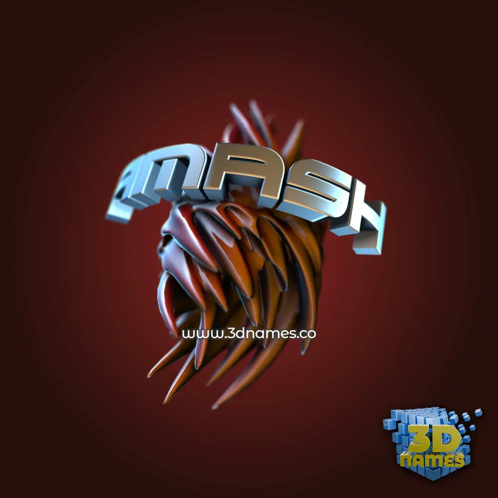 amash in Red Twisted style - 3D name wallpaper