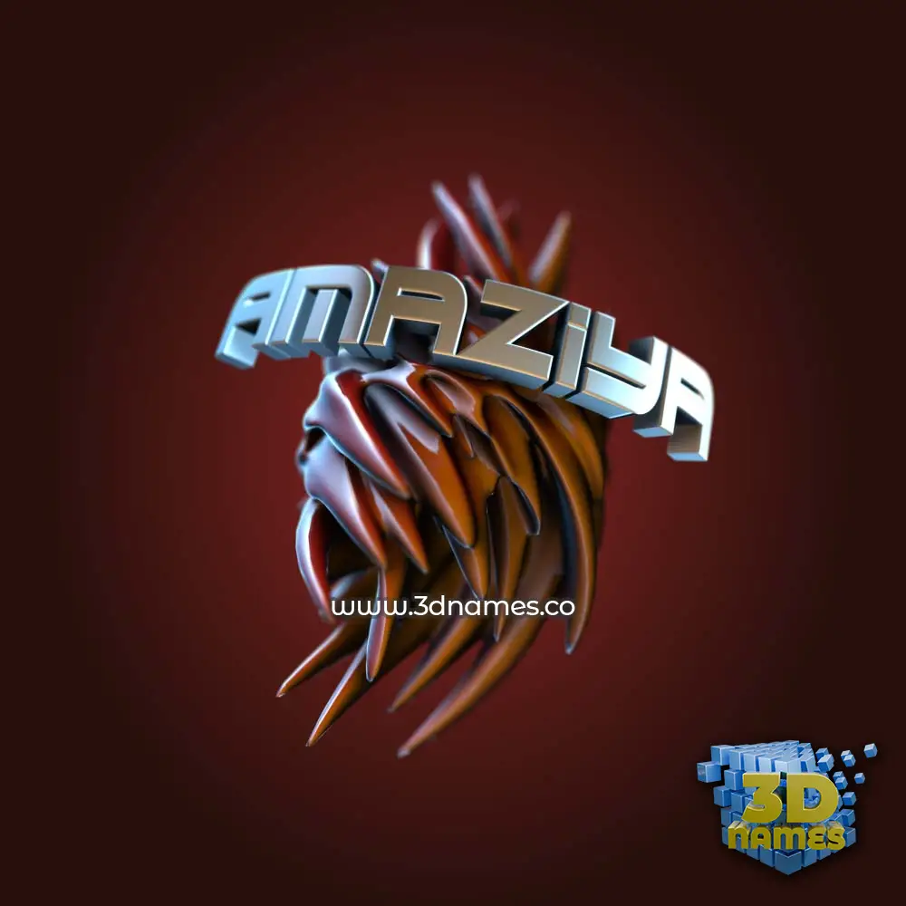 amaziya in Red Twisted style - 3D name wallpaper