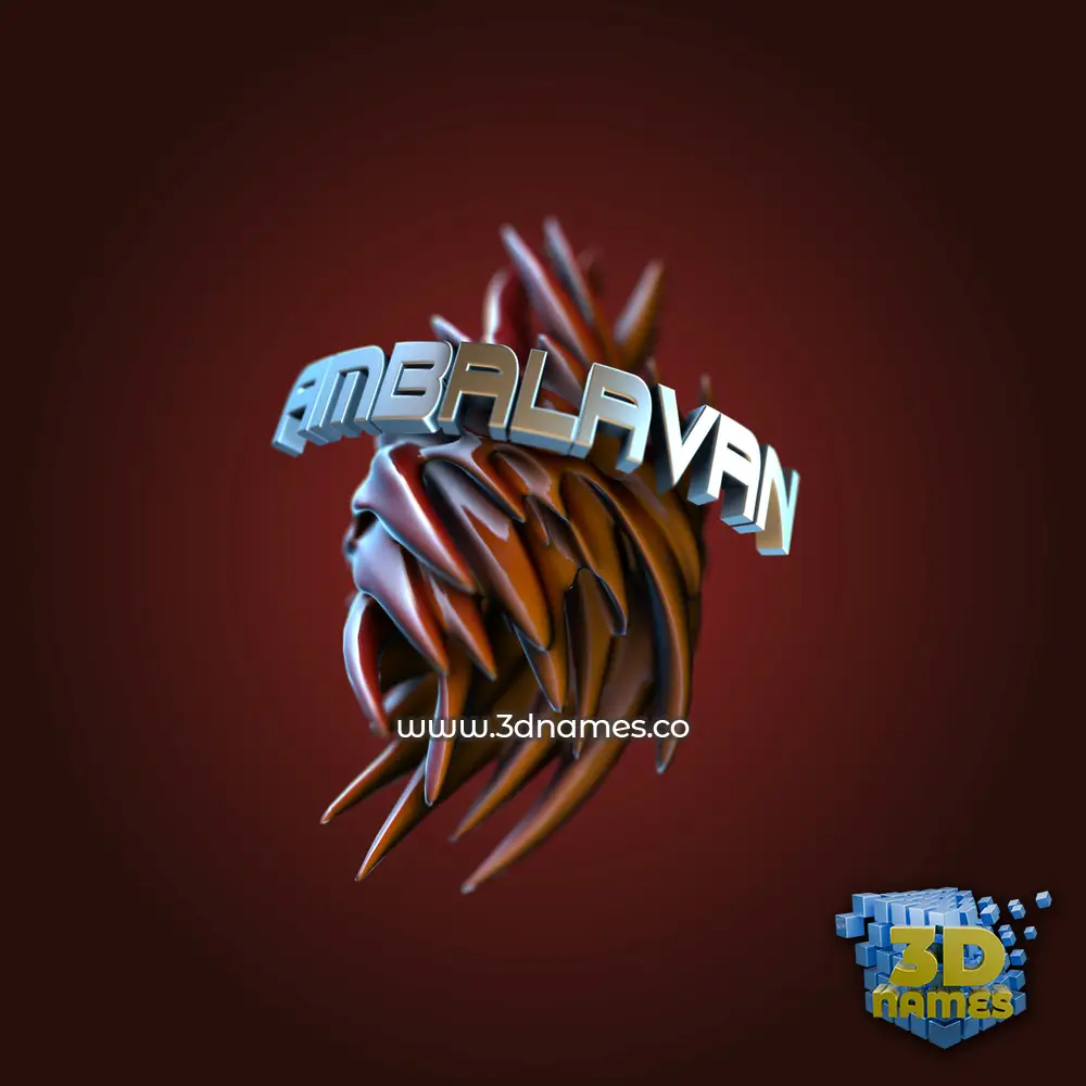 ambalavan in Red Twisted style - 3D name wallpaper