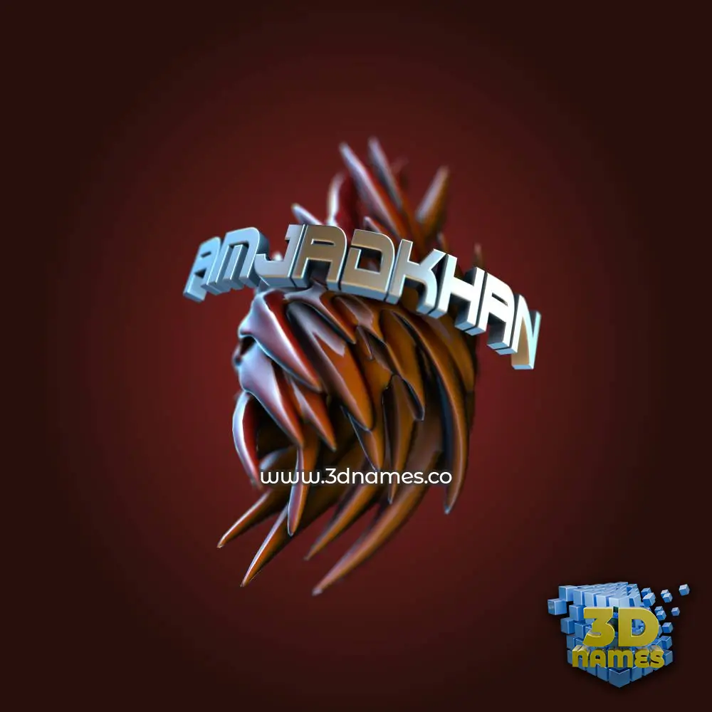 amjadkhan in Red Twisted style - 3D name wallpaper