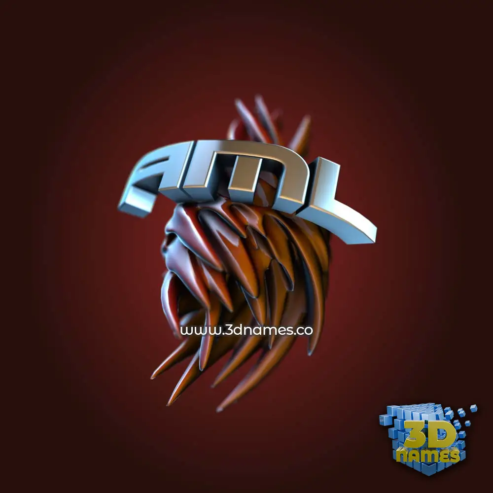 aml in Red Twisted style - 3D name wallpaper