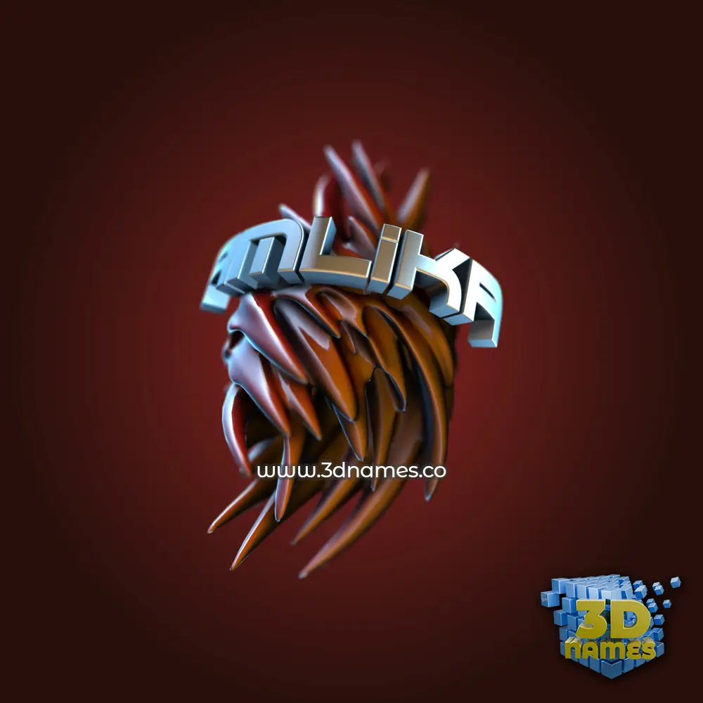 amlika in Red Twisted style - 3D name wallpaper