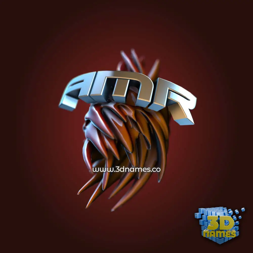 amr in Red Twisted style - 3D name wallpaper