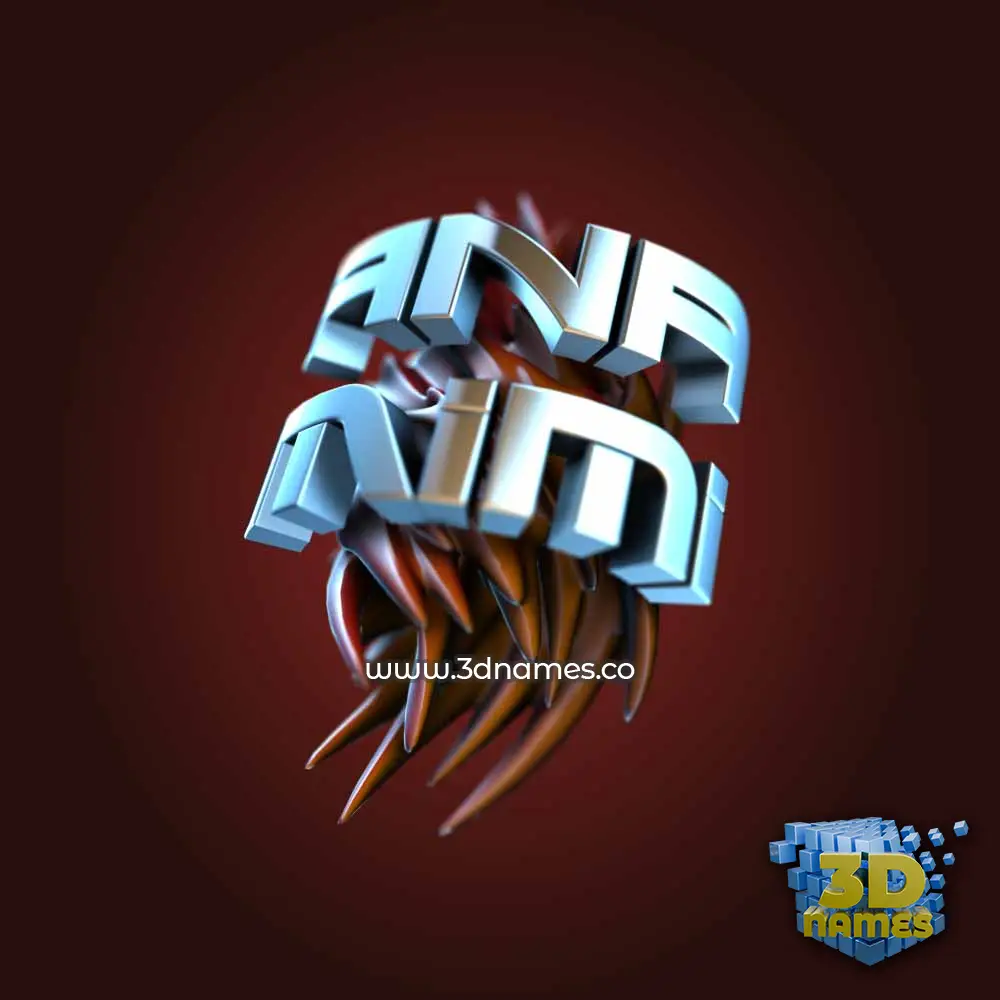 ana mimi in Red Twisted style - 3D name wallpaper