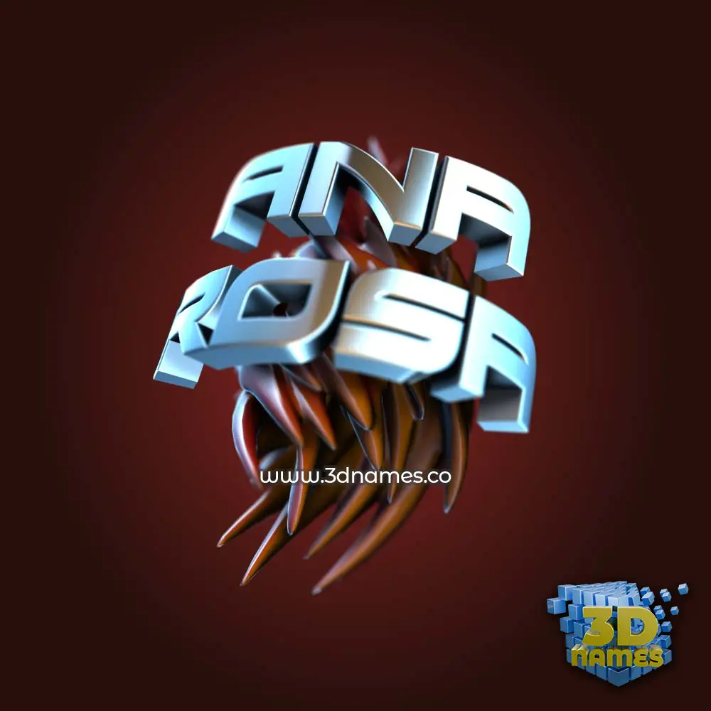 ana rosa in Red Twisted style - 3D name wallpaper