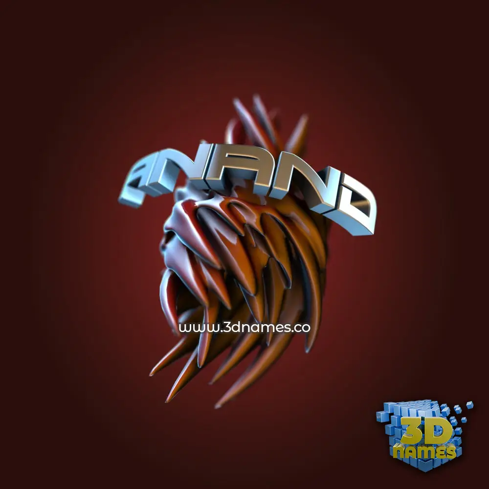 anand in Red Twisted style - 3D name wallpaper
