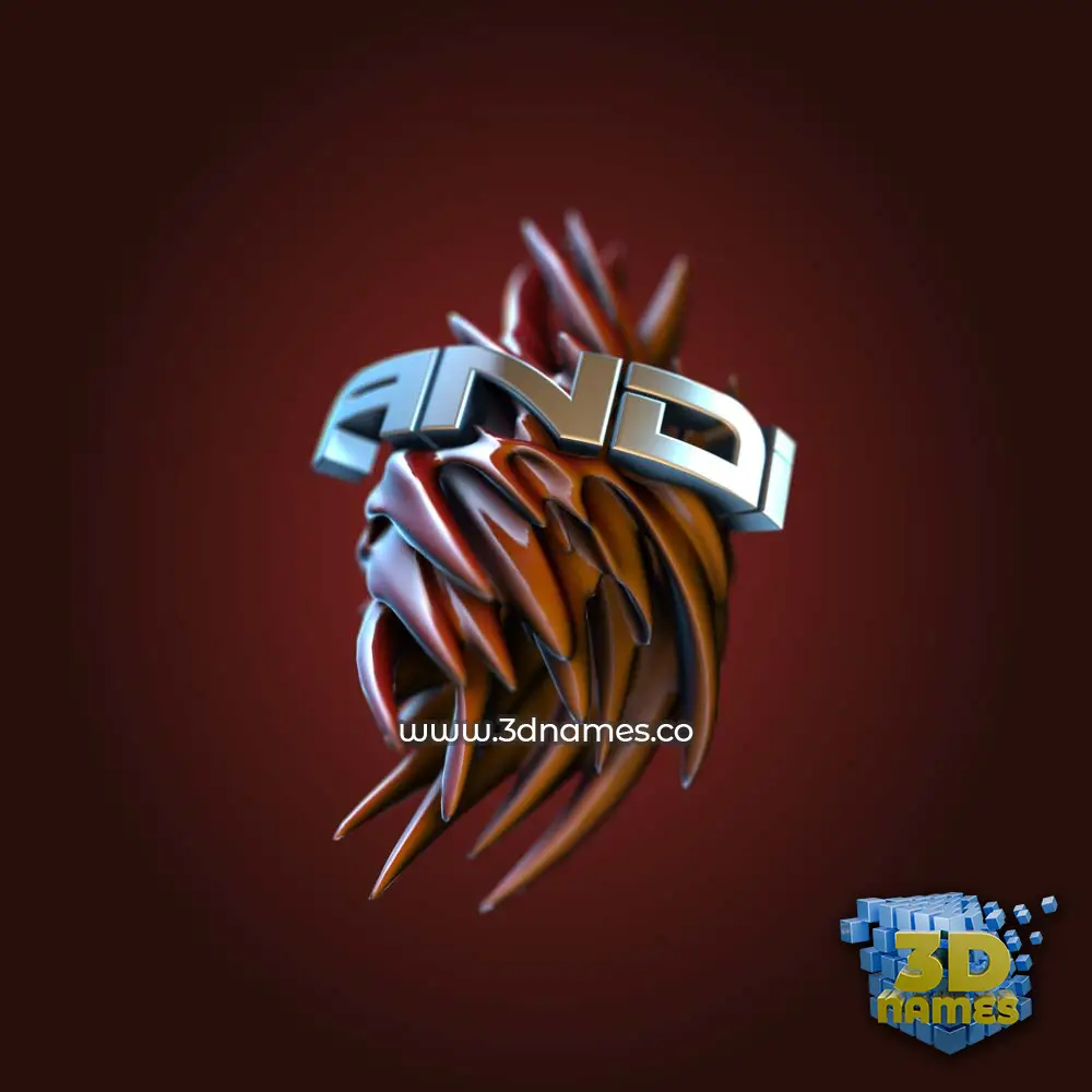 andi in Red Twisted style - 3D name wallpaper