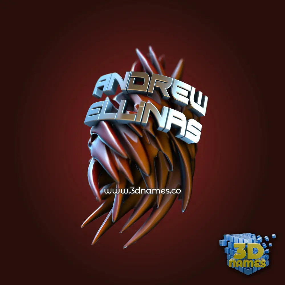 andrew ellinas in Red Twisted style - 3D name wallpaper