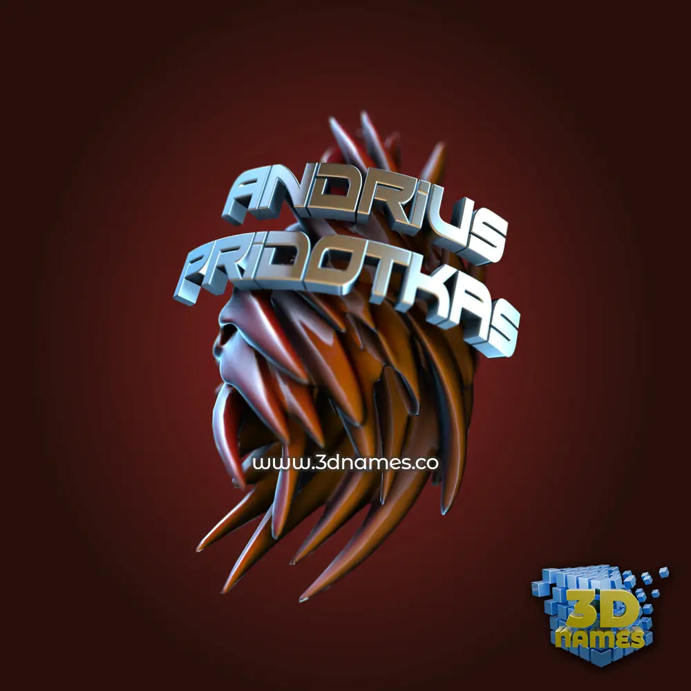andrius pridotkas in Red Twisted style - 3D name wallpaper