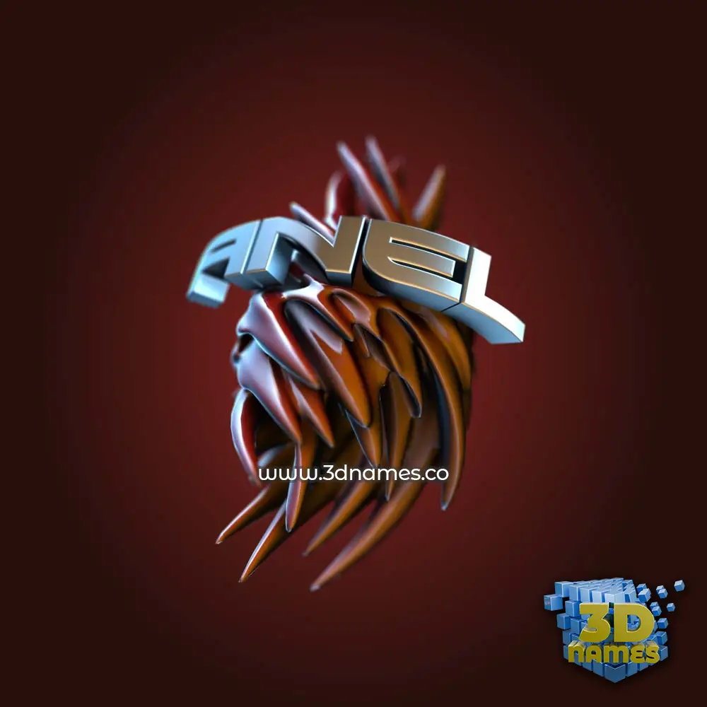 anel in Red Twisted style - 3D name wallpaper