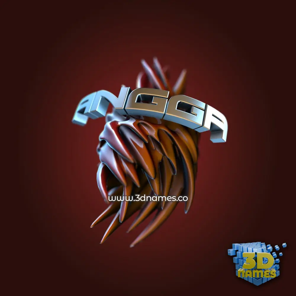 angga in Red Twisted style - 3D name wallpaper