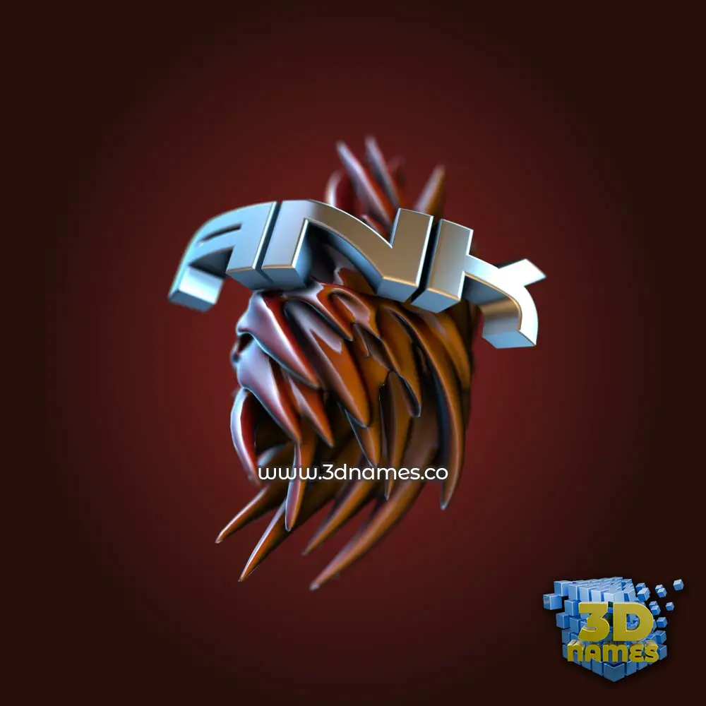 ank in Red Twisted style - 3D name wallpaper