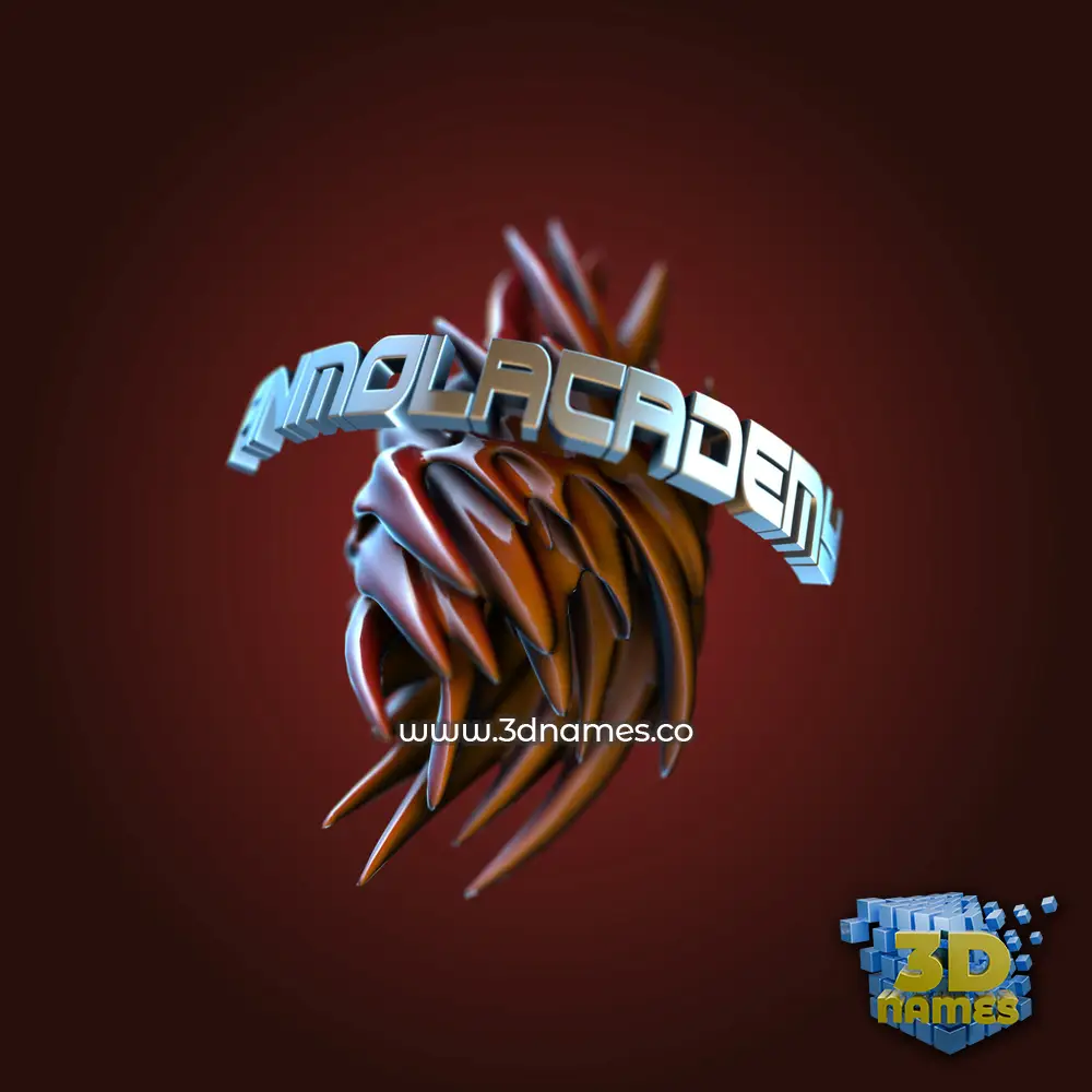 anmolacademy in Red Twisted style - 3D name wallpaper