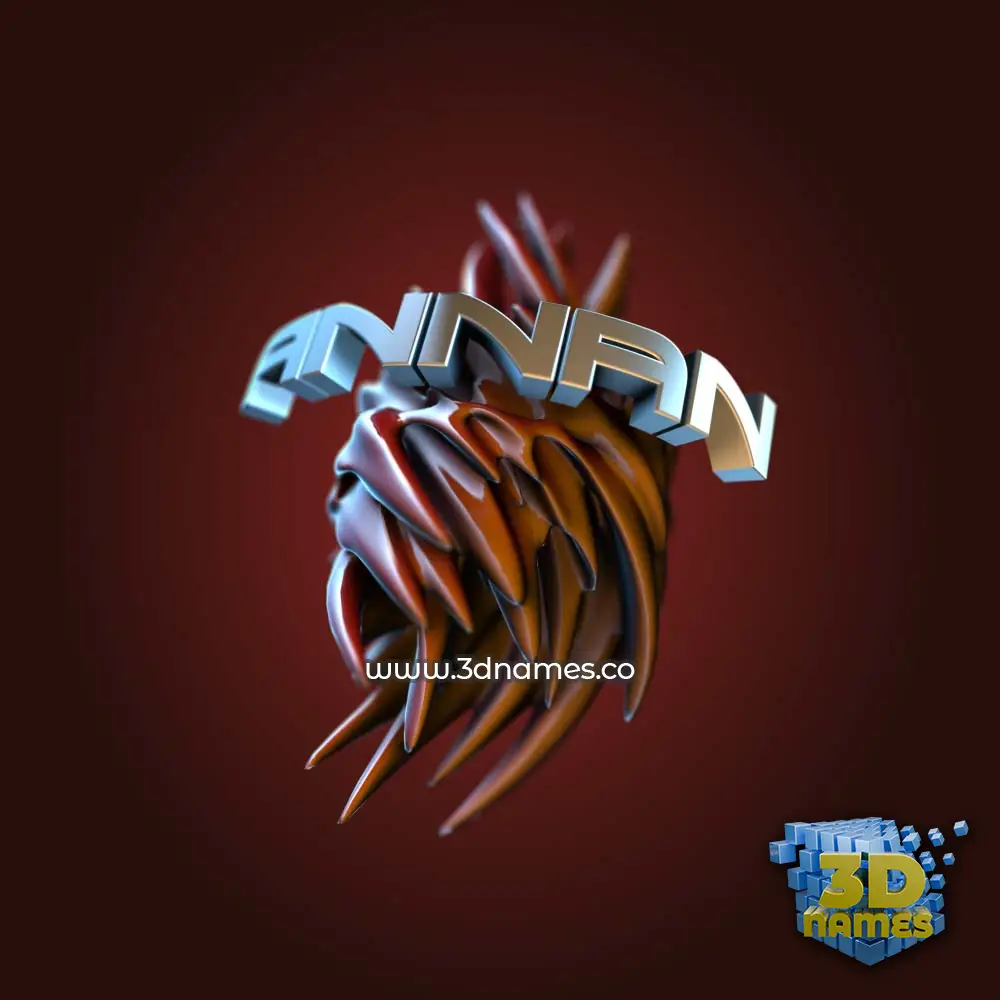 annan in Red Twisted style - 3D name wallpaper