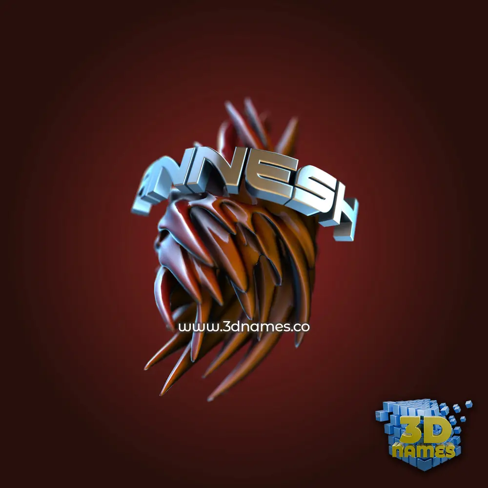 annesh in Red Twisted style - 3D name wallpaper