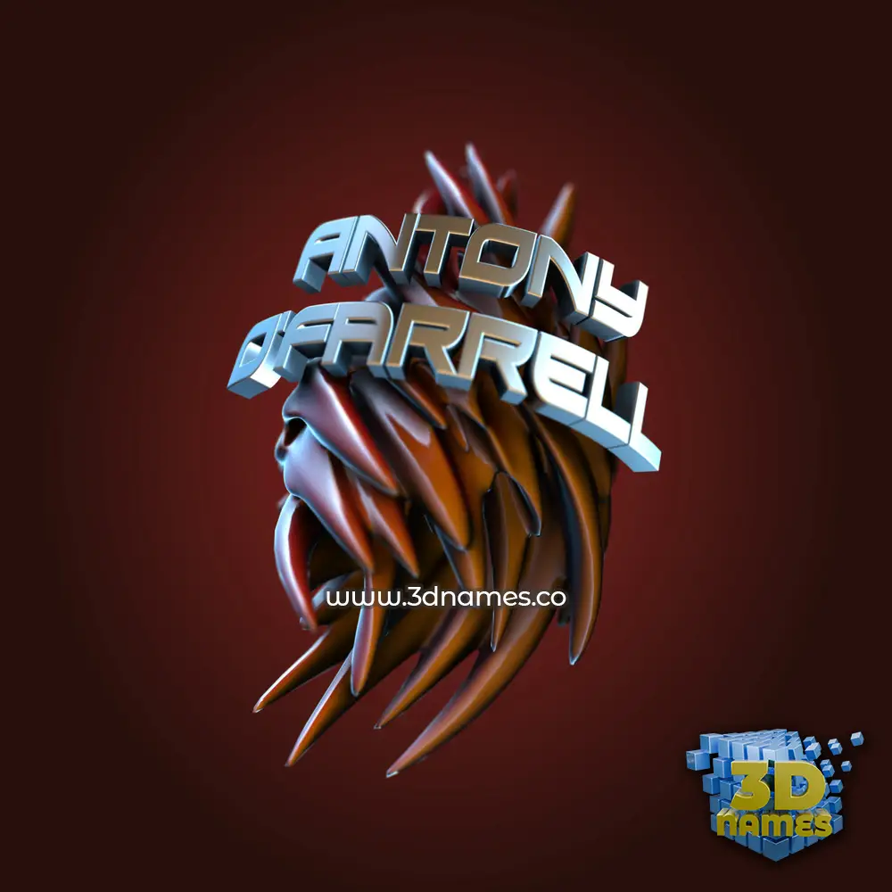 antony o'farrell in Red Twisted style - 3D name wallpaper