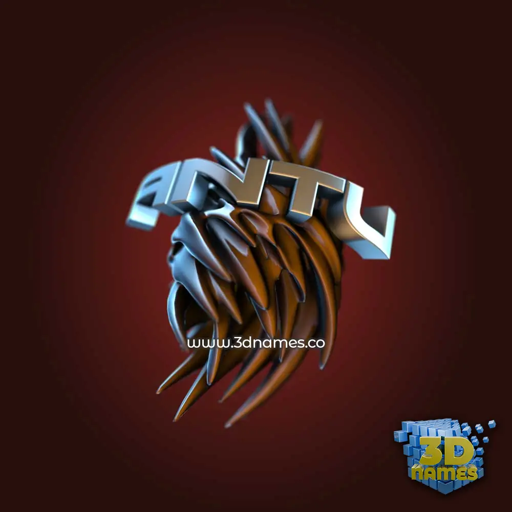 antu in Red Twisted style - 3D name wallpaper