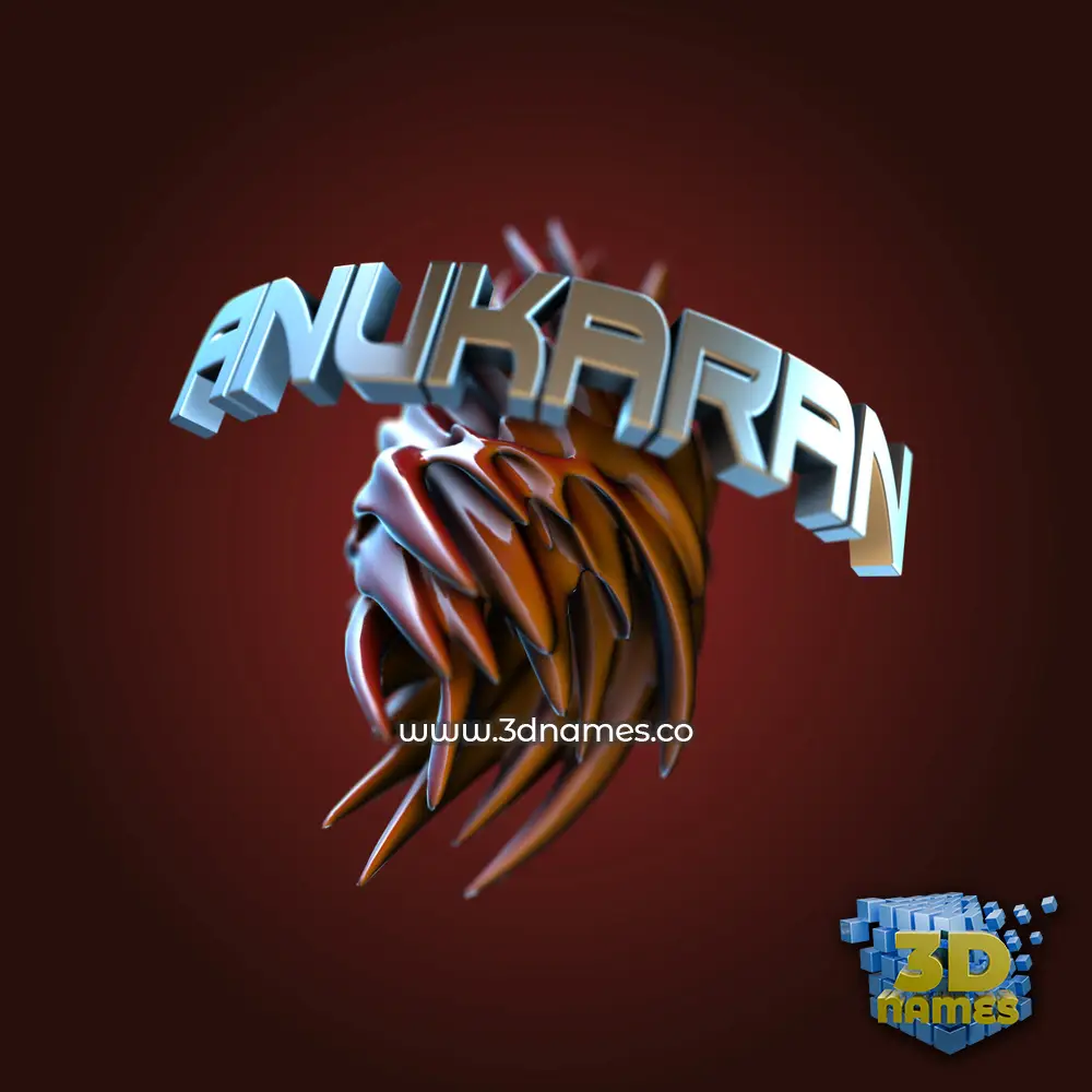 anukaran in Red Twisted style - 3D name wallpaper