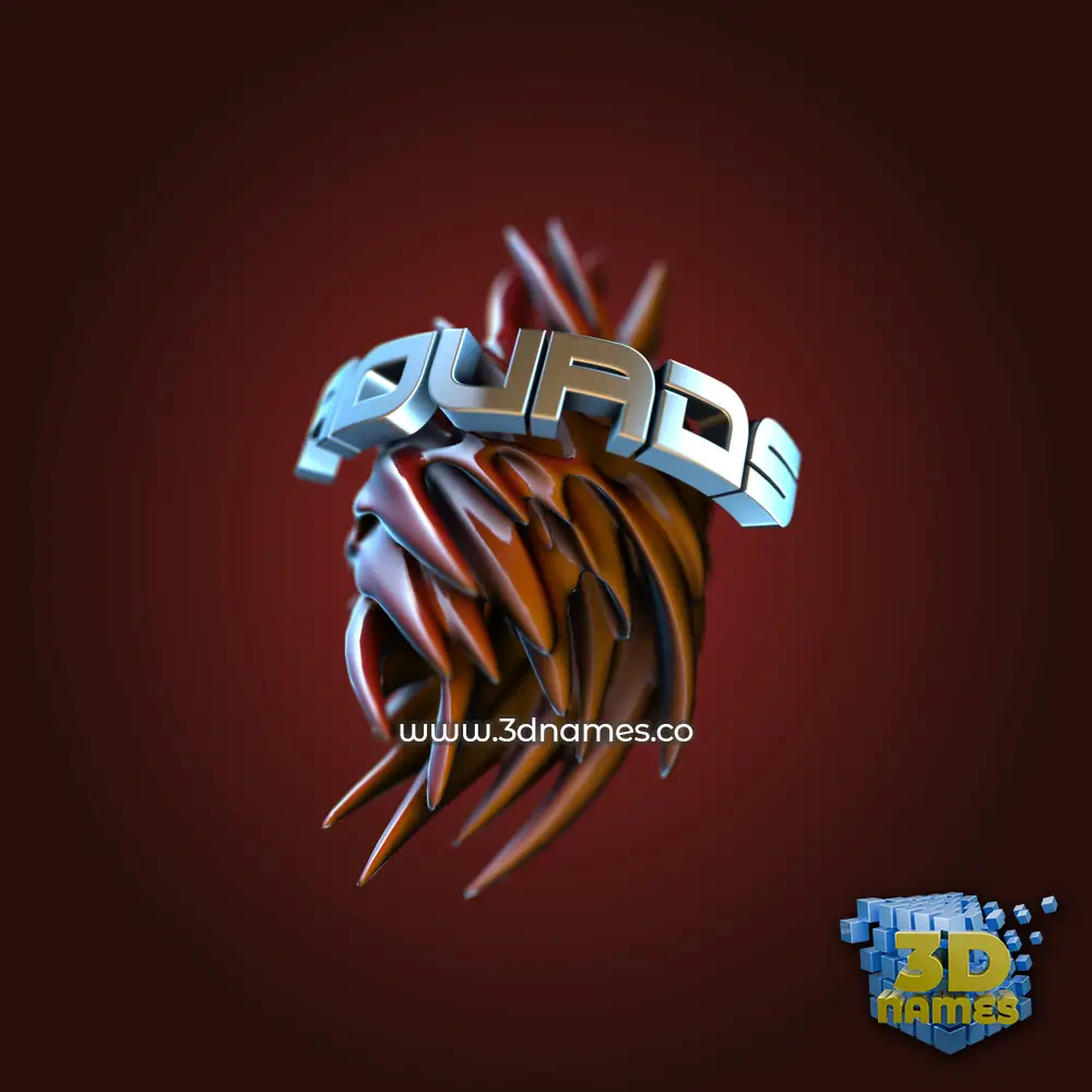 aouads in Red Twisted style - 3D name wallpaper