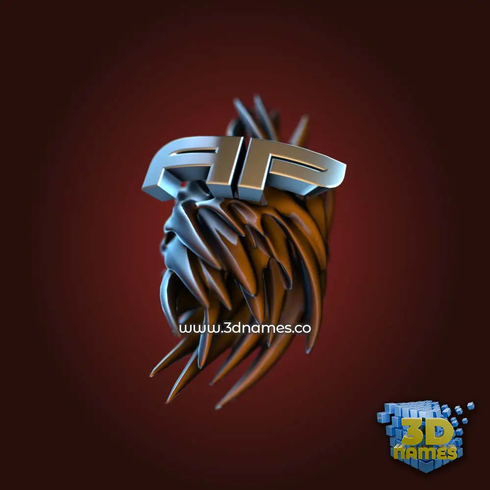 ap in Red Twisted style - 3D name wallpaper