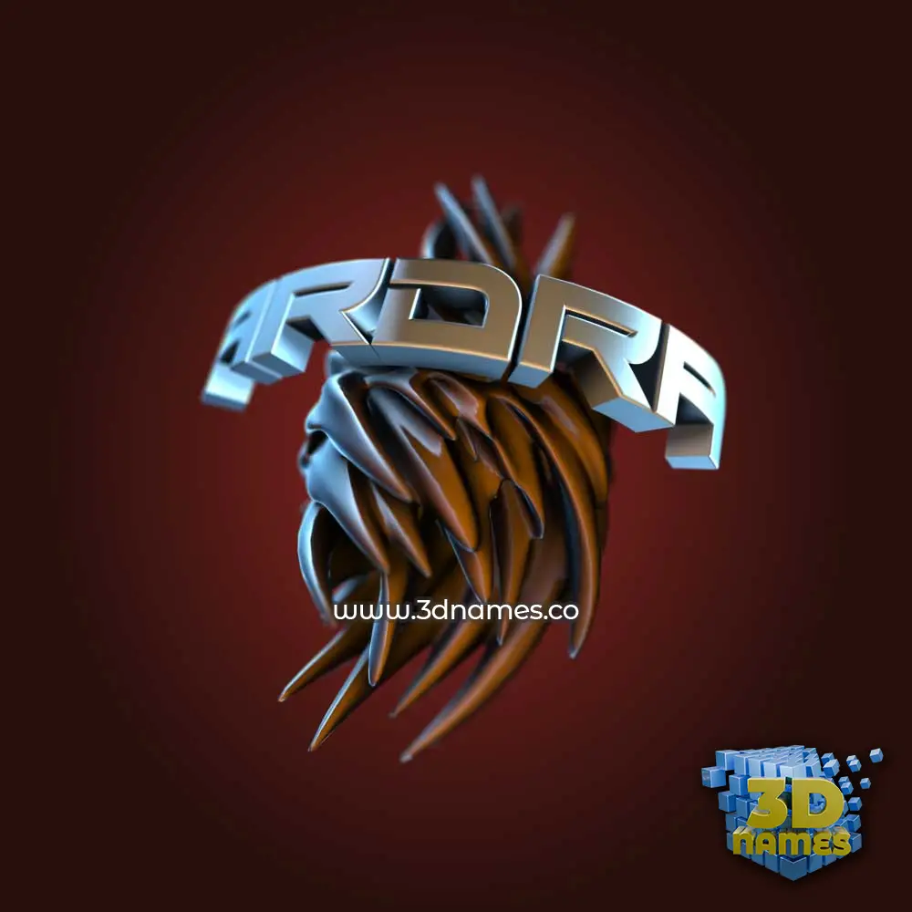 ardra in Red Twisted style - 3D name wallpaper