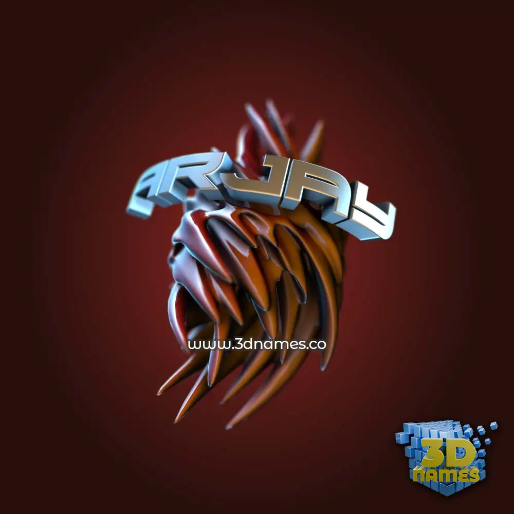 arjay in Red Twisted style - 3D name wallpaper