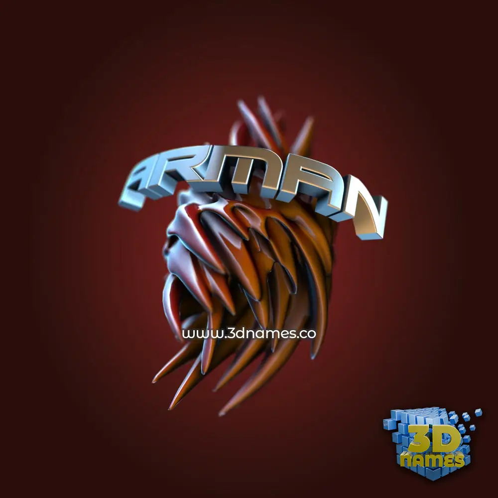 arman in Red Twisted style - 3D name wallpaper