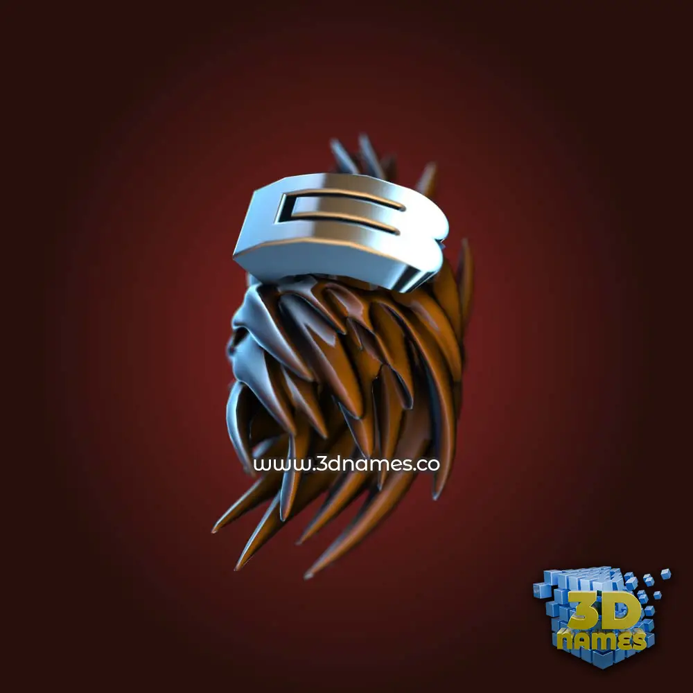 b in Red Twisted style - 3D name wallpaper