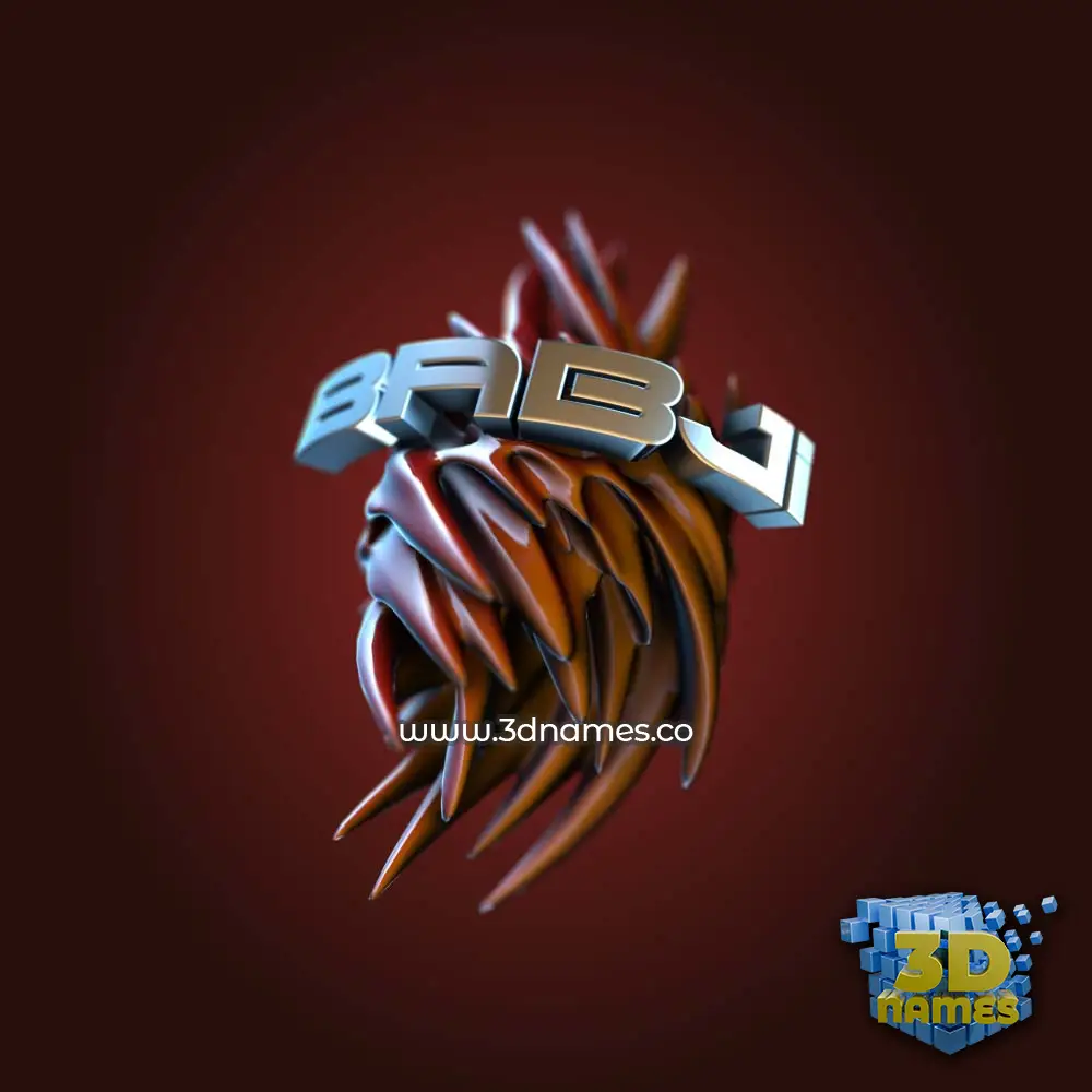 babji in Red Twisted style - 3D name wallpaper