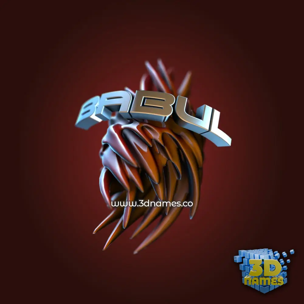 babul in Red Twisted style - 3D name wallpaper
