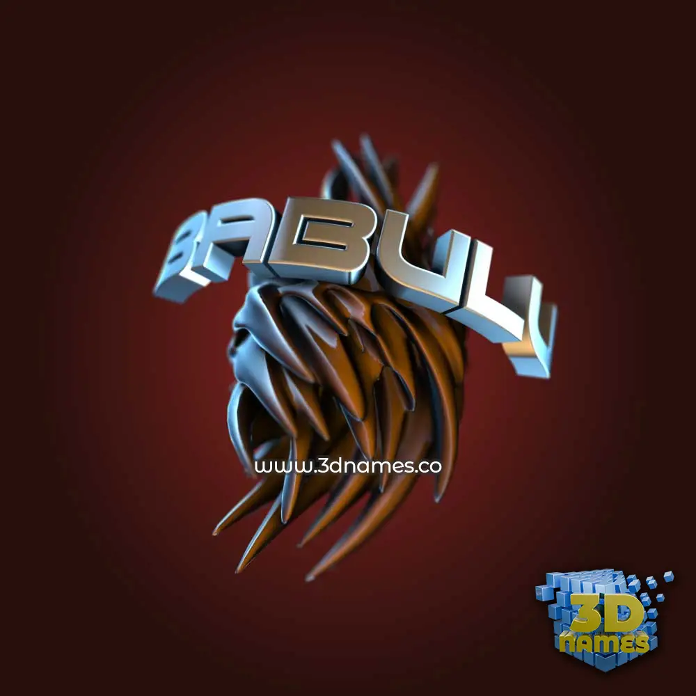 babulu in Red Twisted style - 3D name wallpaper