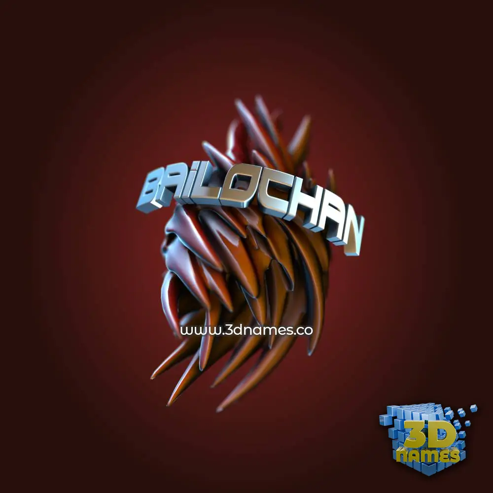 bailochan in Red Twisted style - 3D name wallpaper