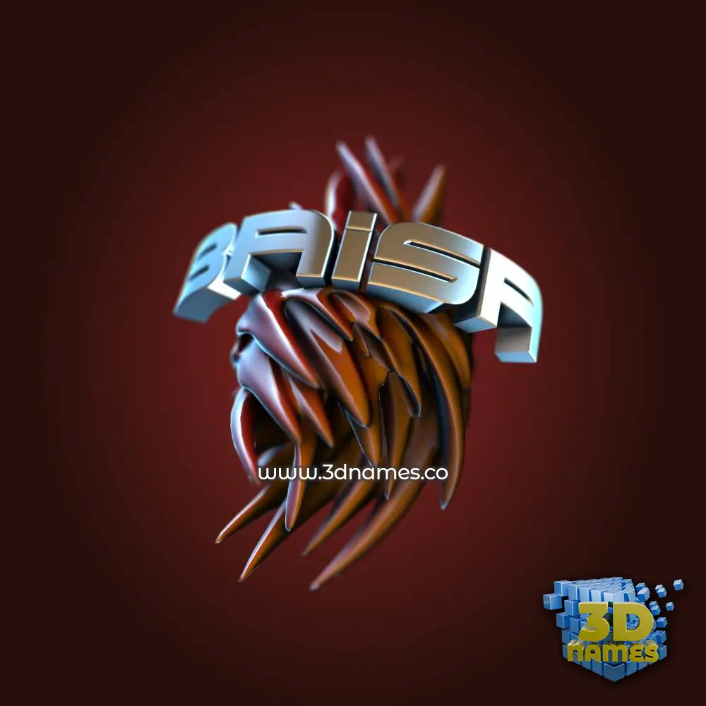 baisa in Red Twisted style - 3D name wallpaper