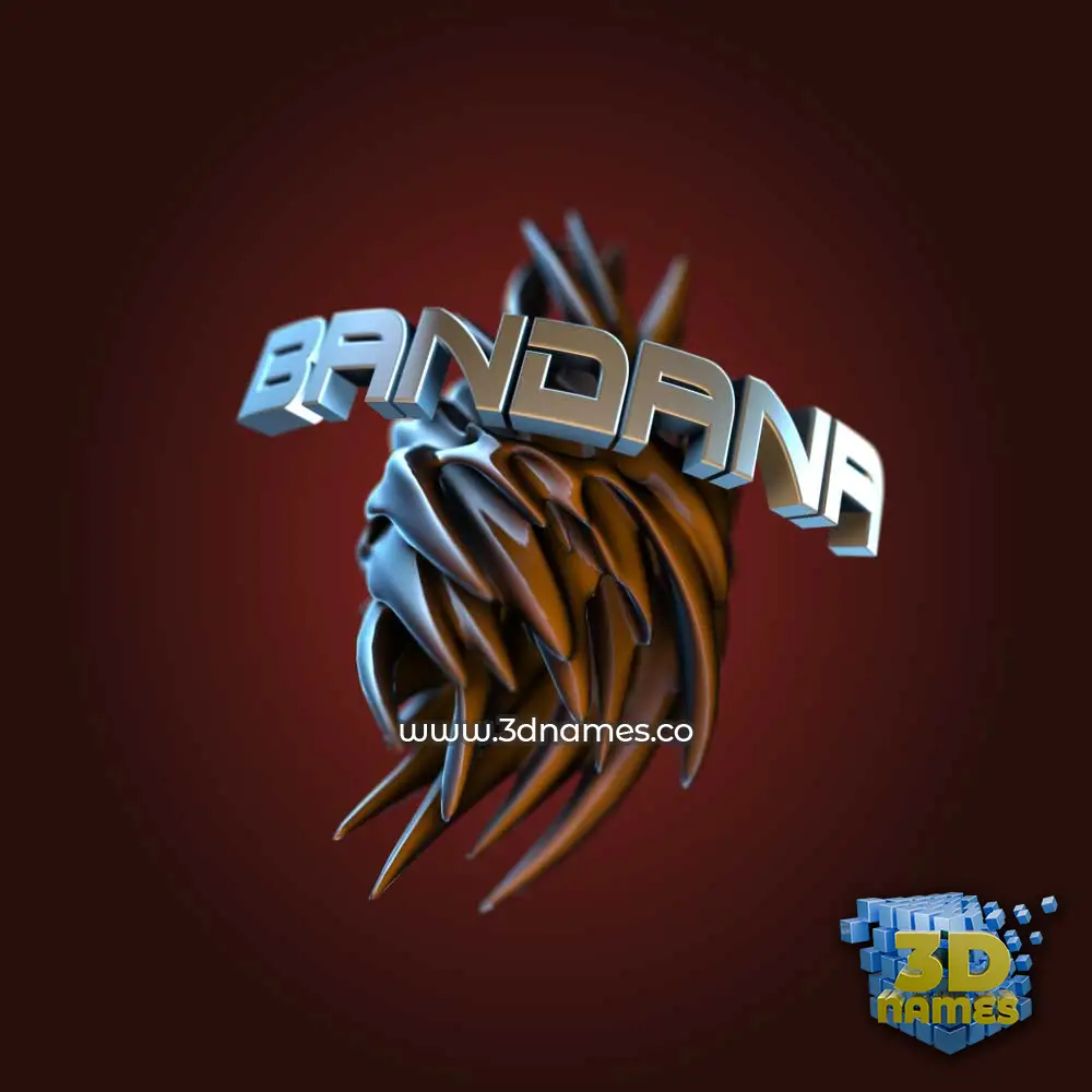bandana in Red Twisted style - 3D name wallpaper