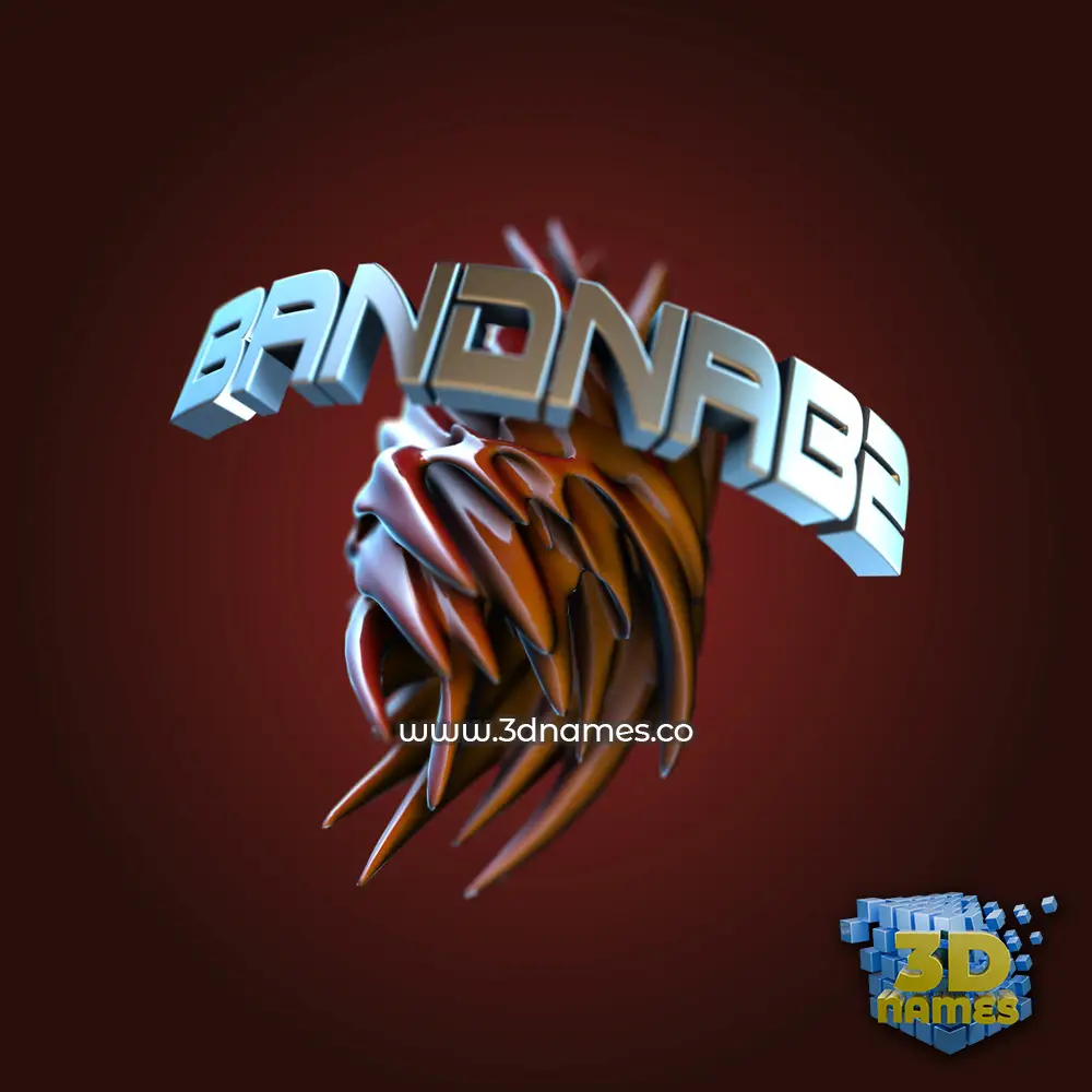 bandnab2 in Red Twisted style - 3D name wallpaper
