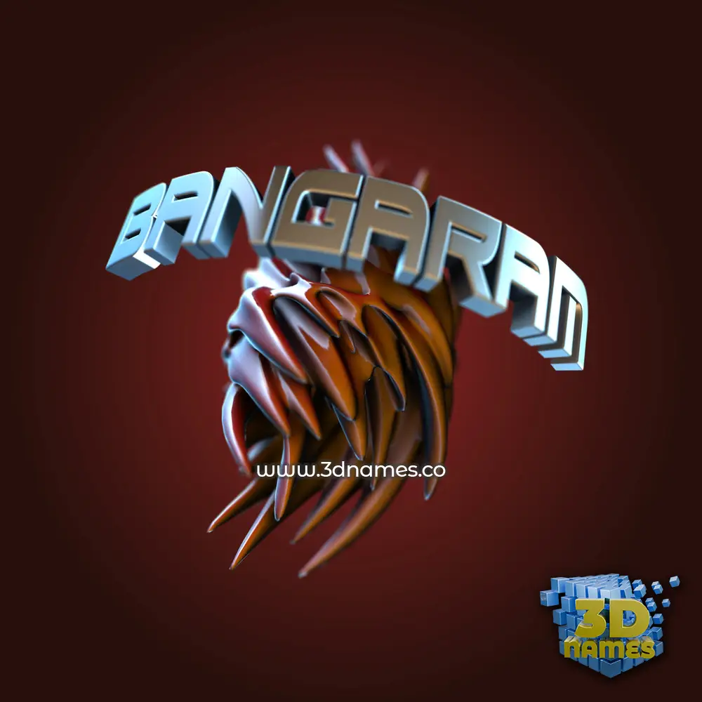 bangaram in Red Twisted style - 3D name wallpaper